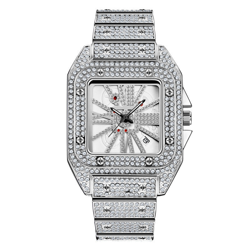 Hip Hop Full Diamond Large Dial Men's Quartz Watch Dujana147