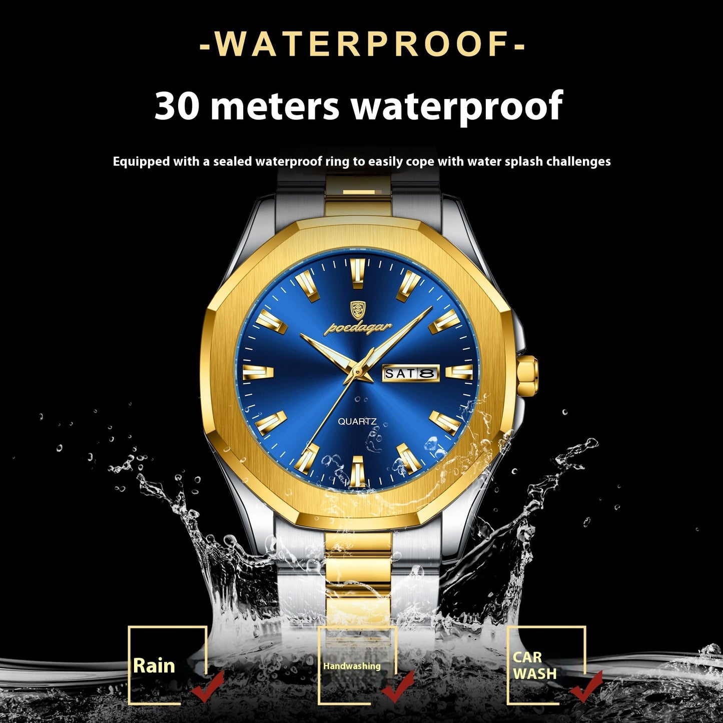 Men's Steel Strap Quartz Watch Dujana147