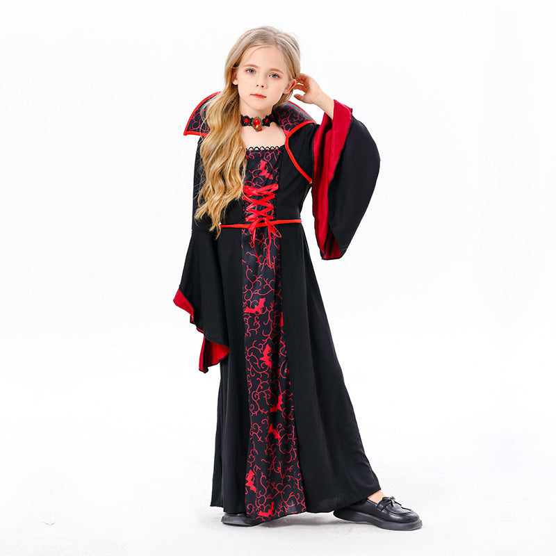 Halloween Cos Witch Children Black Clothes Horror Girl Party Costumes Dujana147