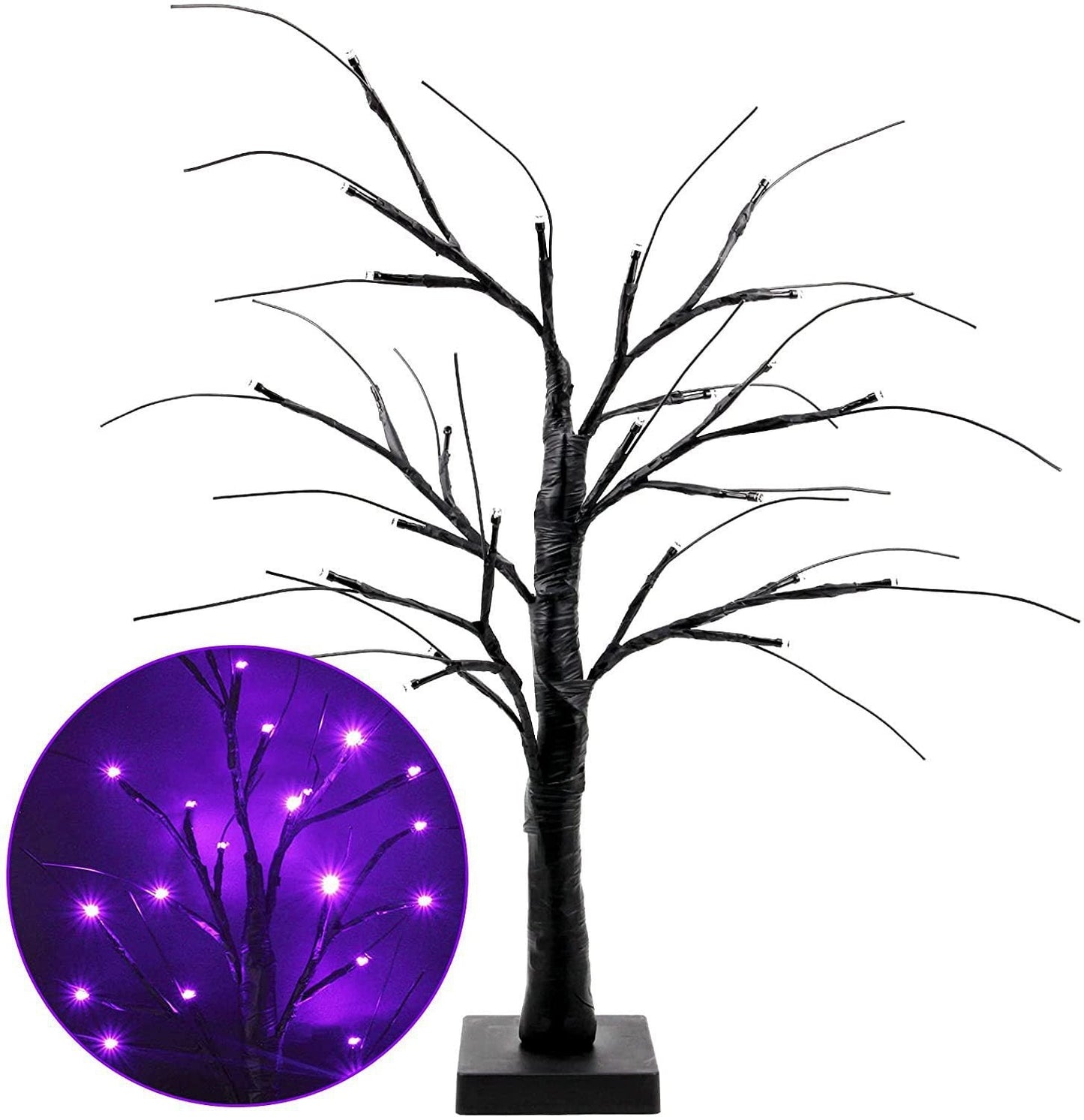 LED Simulation Purple Tree Light Halloween Thanksgiving Decoration Dujana147