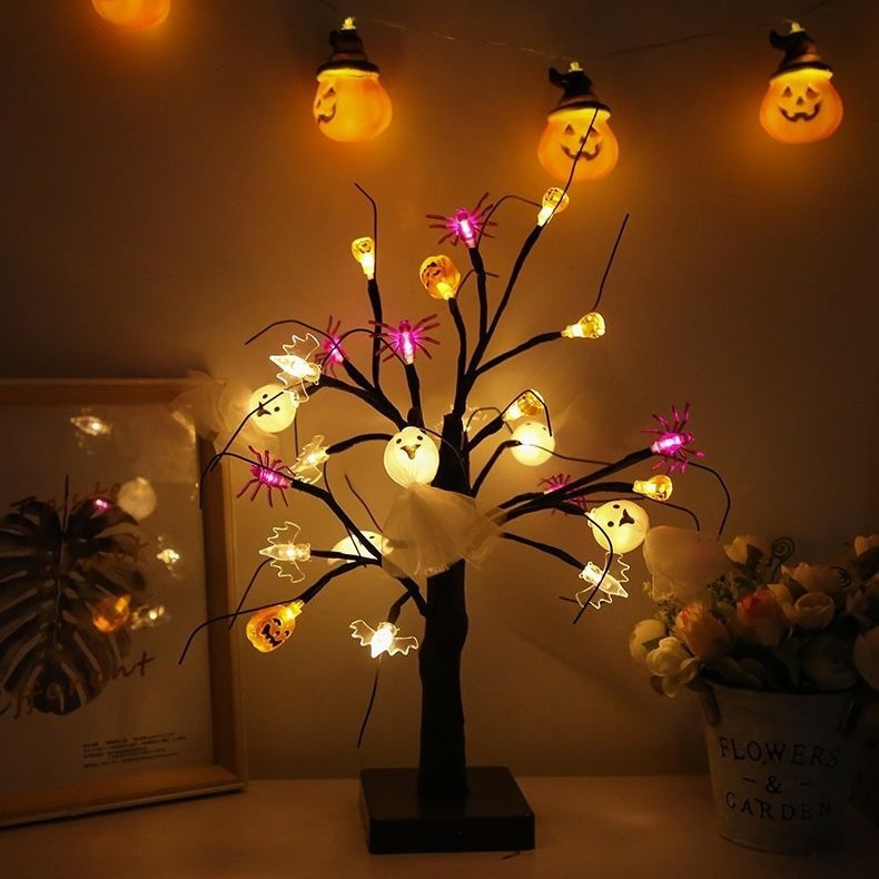 Halloween  Festival Pumpkin Spider Ghost Tree Lights Dujana147