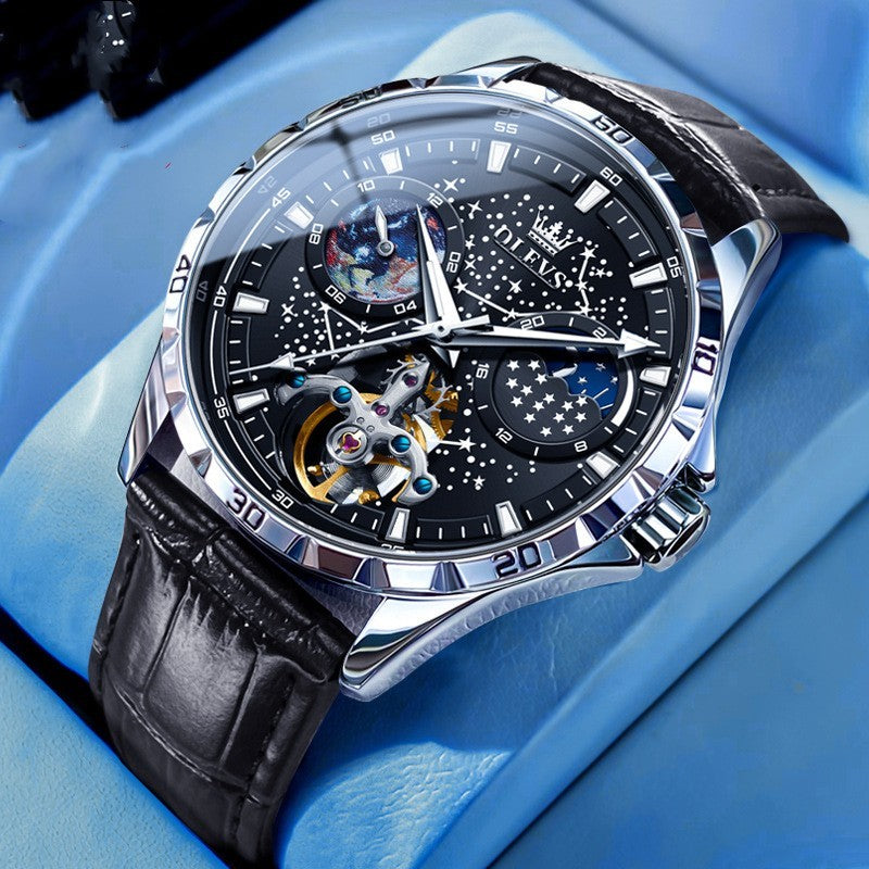 Fashion Starry Sky Mechanical Watch Business Hollow Waterproof Men Dujana147