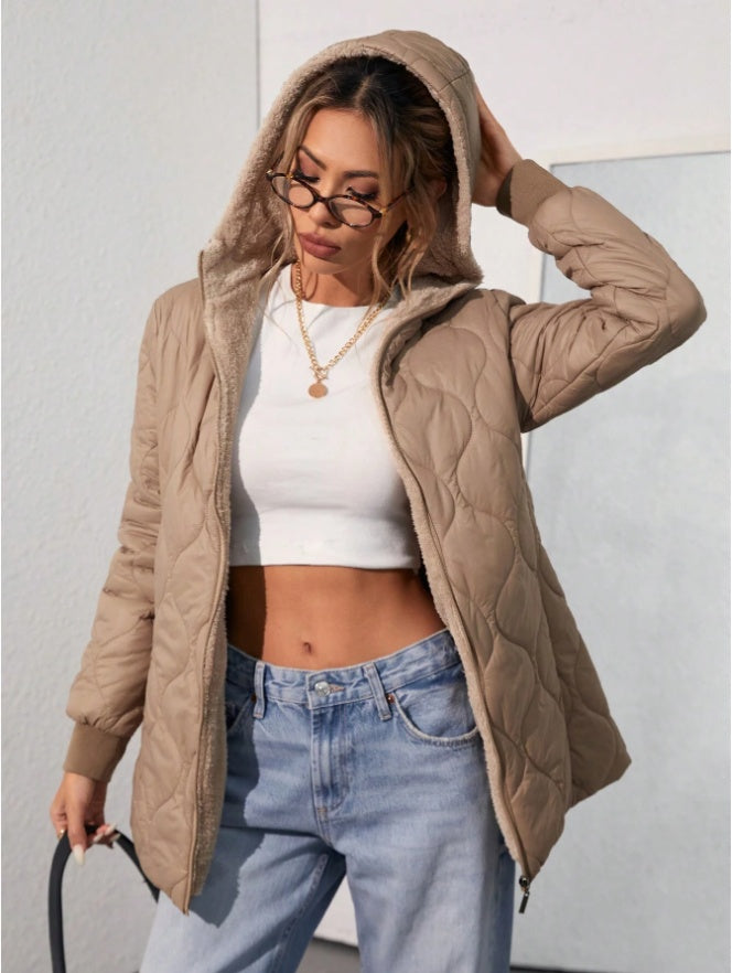 Aveloria Affinna Casual Quilted Loose Hooded Padded Padded Coat Clothes Winter