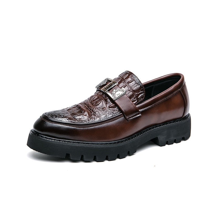 Thick Bottom Slip-on Business Casual Leather Shoes