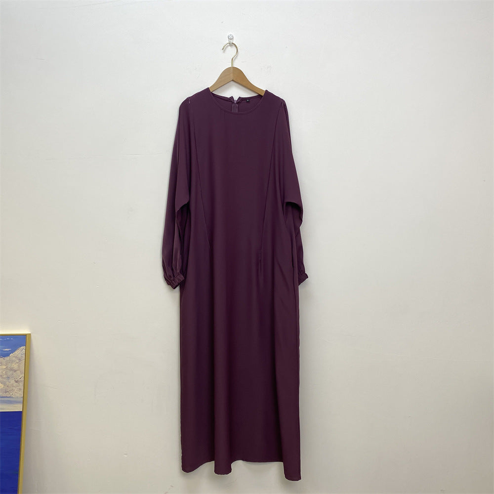 Fashion Nursing Clothes Muslim Long Sleeve Slim Fit Dress