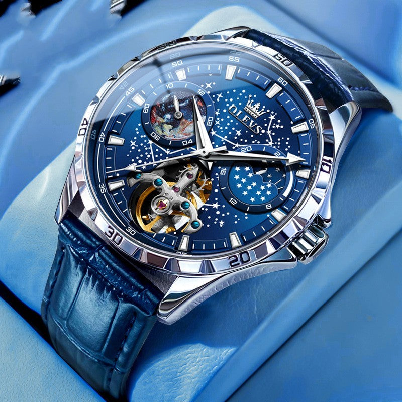 Fashion Starry Sky Mechanical Watch Business Hollow Waterproof Men Dujana147