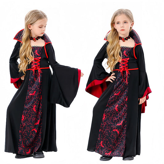 Halloween Cos Witch Children Black Clothes Horror Girl Party Costumes Dujana147