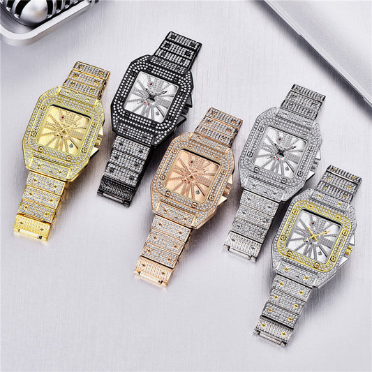 Hip Hop Full Diamond Large Dial Men's Quartz Watch Dujana147