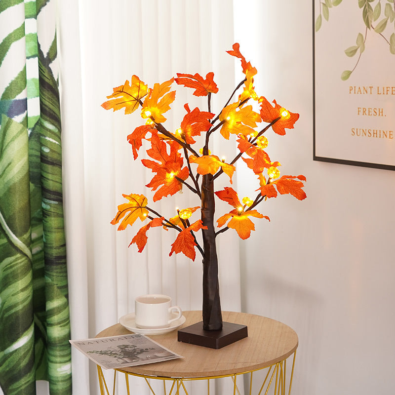 Led Thanksgiving Maple Leaf Pumpkin Scene Layout Decorative Lights Dujana147