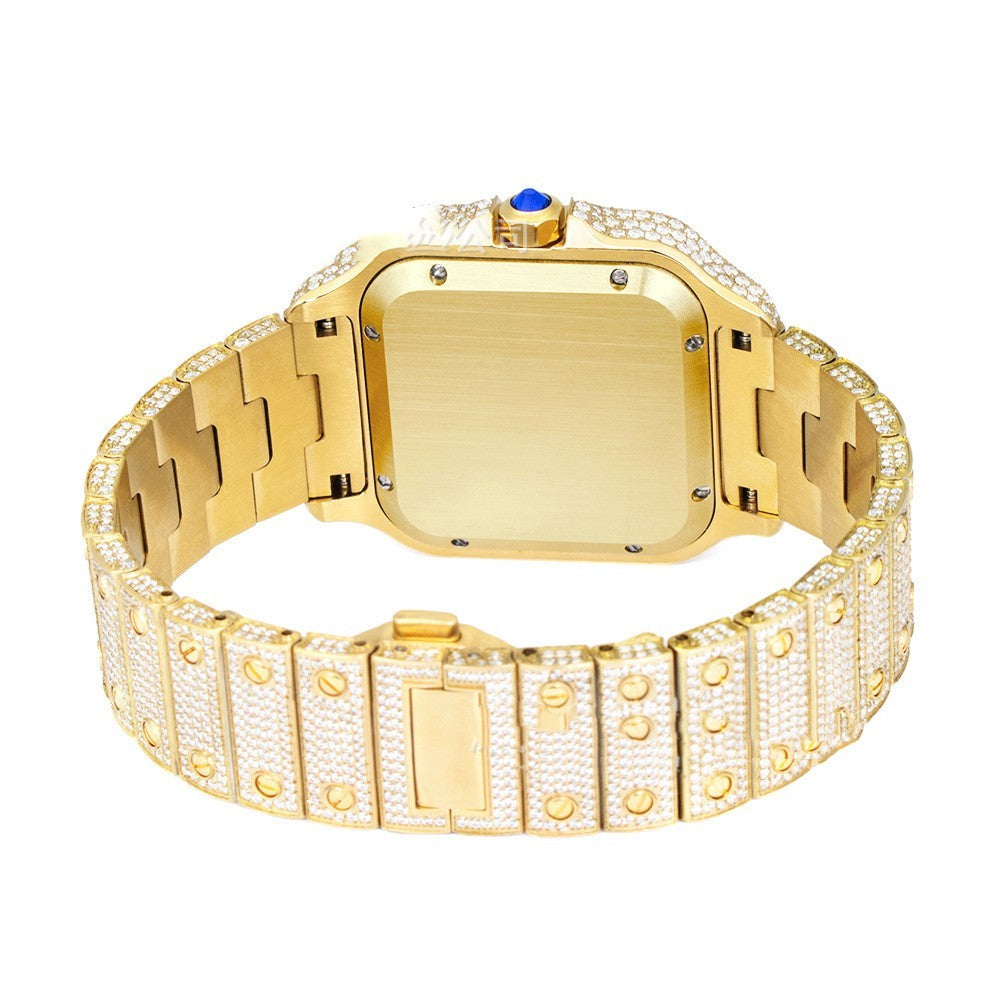 Clarity Moissanite Watch Men's Stainless Steel Dujana147