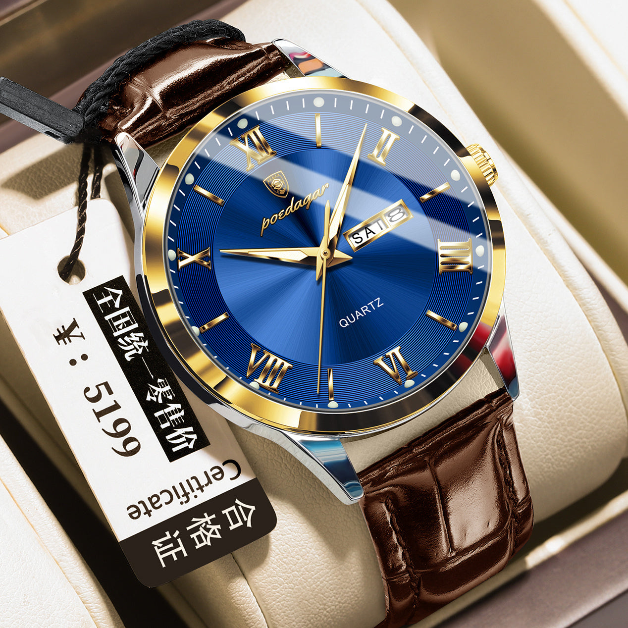 Men's Casual Luminous Double Calendar Waterproof Watch Dujana147