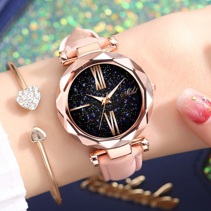 Simple Casual Starry Sky Face Ladies Watch Dujana147