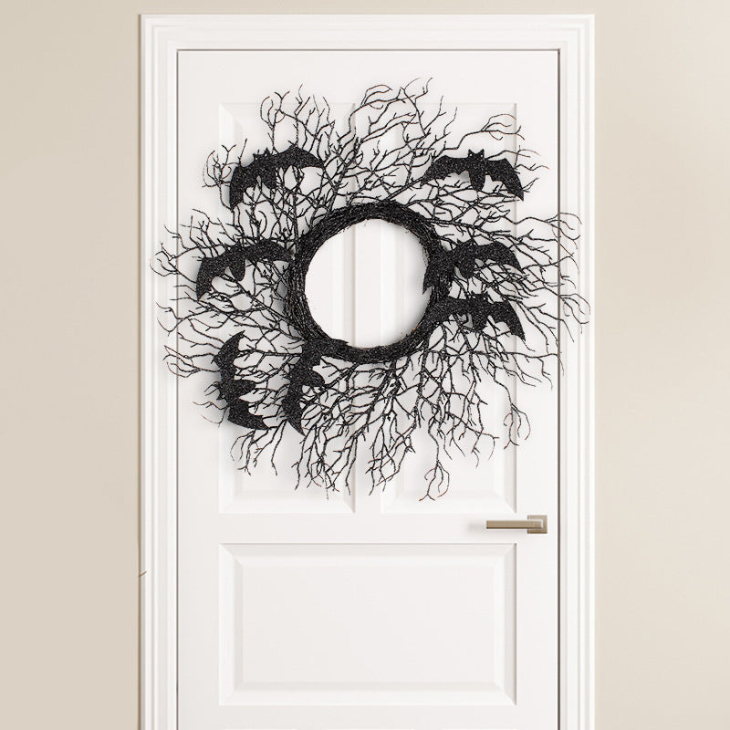 Halloween Simulation Decoration Wreath Black Dujana147
