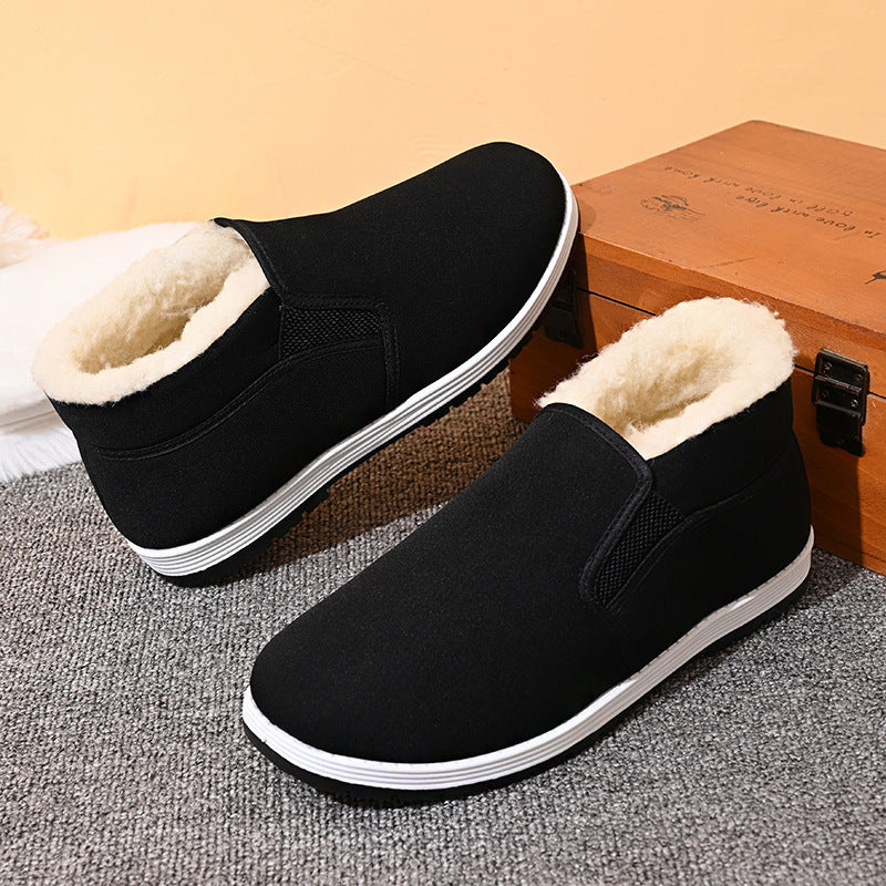 Fashion Personality Winter Canvas Thermal Shoes Men
