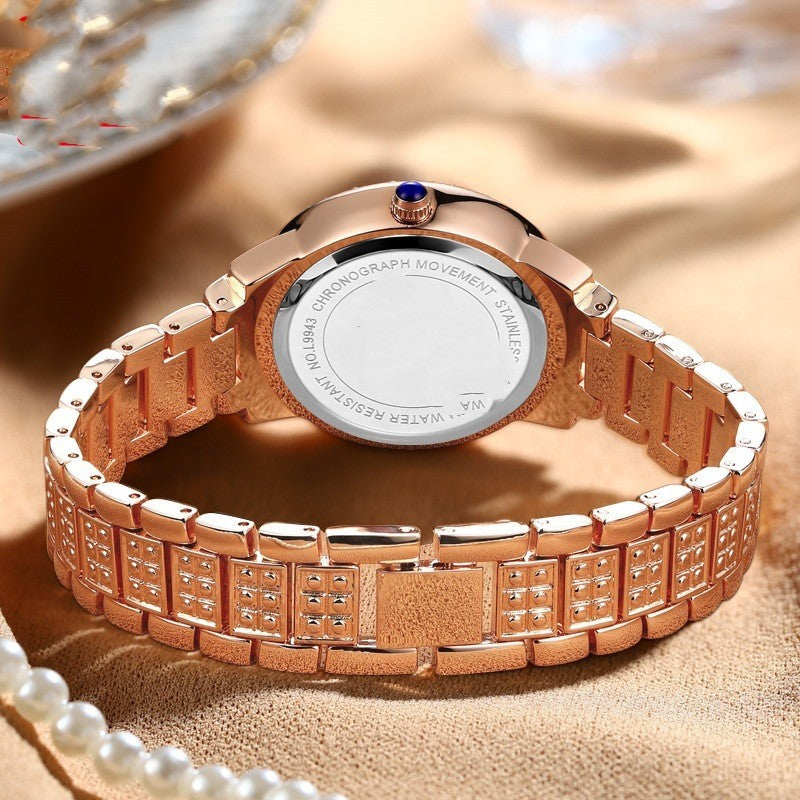 Exquisite And Elegant Sparkling Quartz Watch With Diamonds Dujana147