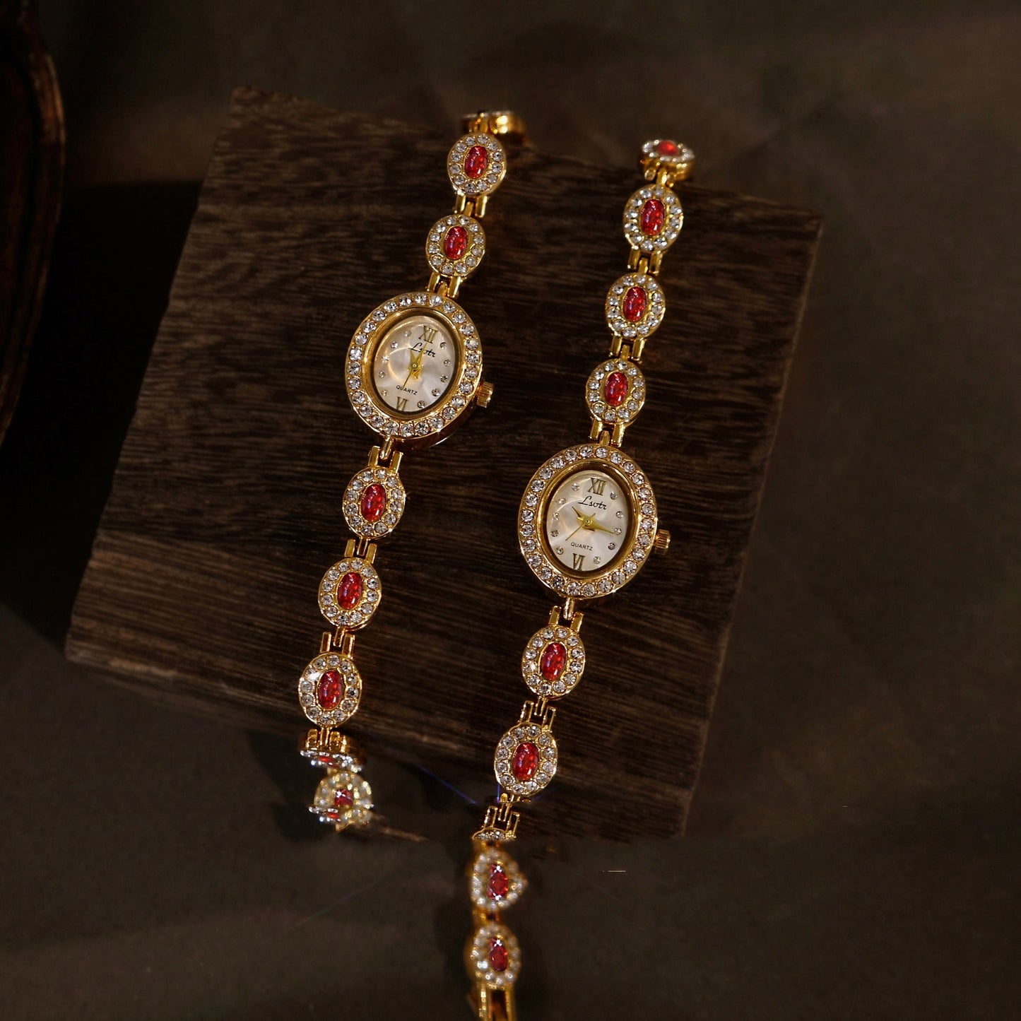 Women's Mid-ancient Oval Colorful Treasure Rainbow Light Luxury Watch Dujana147