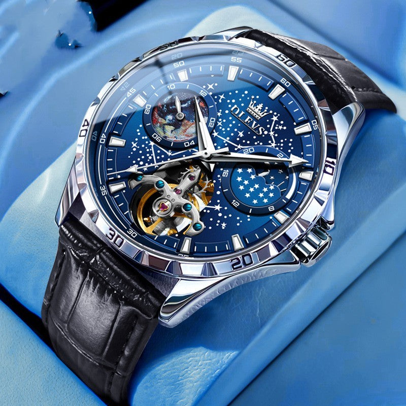 Fashion Starry Sky Mechanical Watch Business Hollow Waterproof Men Dujana147
